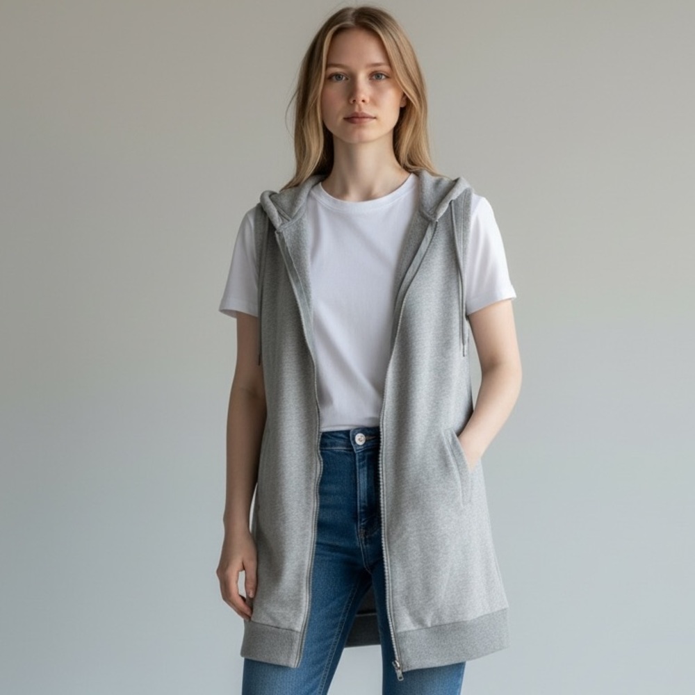 bebe NWT 3-in-1 Denim Trench Coat w/ Removable Hoodie Small - Picture 11 of 16